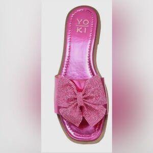 Yoki Fuchsia Slide Sandals with Bow